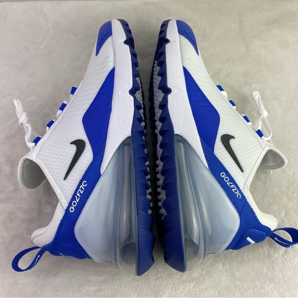 New Nike Air Max 270 White Racer Blue Black CK6483-106 Men's Golf Shoe - Picture 10 of 12